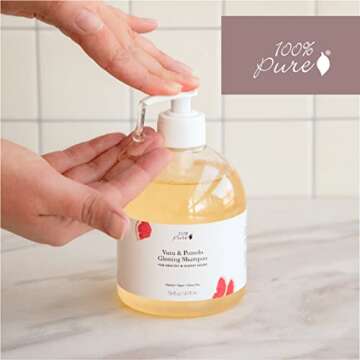 100% PURE Yuzu & Pomelo Glossing Shampoo & Cleansing Detox Helps Restore Vibrancy in Dry Dull Hair Revitalizing Shine & Body Healthy Growth for Women & Men, Vegan - 16 Fl Oz