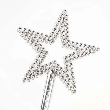 Qeuly 13 Inch Silver Fairy Princess Magic Wand