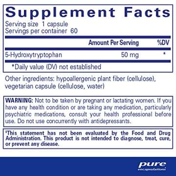 Pure Encapsulations 5-HTP 50 mg | 5-Hydroxytryptophan Supplement for Brain, Sleep, Eating Behavior, ...