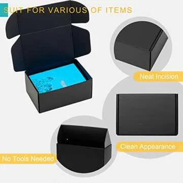 Mcfleet Black Shipping Boxes 24 Pack Durable Eco-Friendly