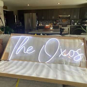 FIREOCITY Custom Neon Signs, Personalized Neon Signs for Party/Wedding/Birthday/Hashtag/Home/Bedroom/Bar/Indoor Use Custom Sizes Text Color 12V(1Rows Text 36inch length)