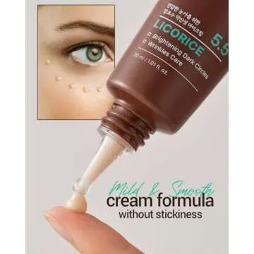 ACWELL Licorice pH Balancing Intensive Anti-Wrinkle Eye Cream 1.01 fl.oz. -For Dark Circles and Puffiness with Peptides and Licorice Water, Anti-aging Face Cream for Men and Women