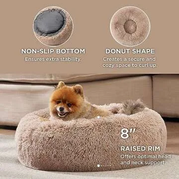 Bedsure Calming Dog Bed – Plush Faux Fur for Pets