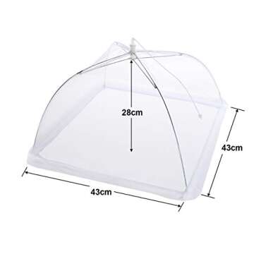 Mesh Food Covers for Outdoors 17'' Pop-Up Food Cover Tents Umbrella Reusable Protector Collapsible Screens Canopies for Plates Parties Picnics Bugs, 5 Pack