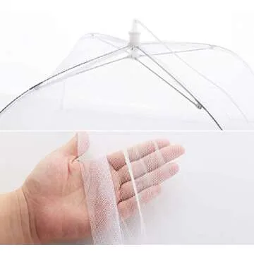 Mesh Food Covers for Outdoors 17'' Pop-Up Food Cover Tents Umbrella Reusable Protector Collapsible Screens Canopies for Plates Parties Picnics Bugs, 5 Pack