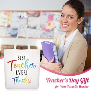 Xuniea 3 Pieces 2024 Teacher Appreciation Gifts for Graduation Teacher Tote Bags Reusable Bags with ...