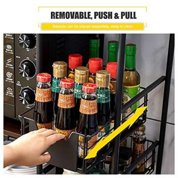 IKAYAA Kitchen Cart: Vintage Utility Shelf for Kitchen Storage