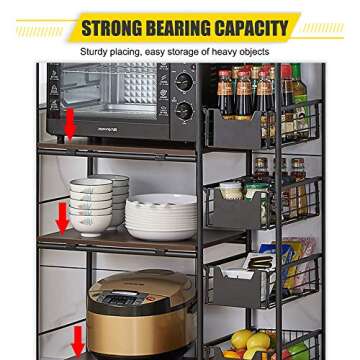 IKAYAA Kitchen Cart: Vintage Utility Shelf for Kitchen Storage