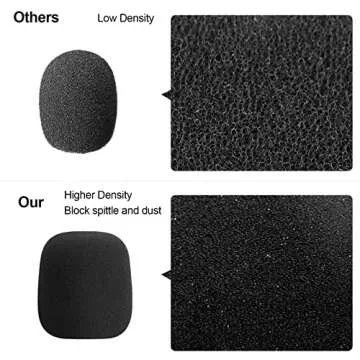 Phinus Microphone Cover for Blue Yeti, 2 Pack Large Foam Cover Mic Windscreen, Handheld Foam Windscreen for MXL, Audio,Perfect Pop Filter for Recording, Black