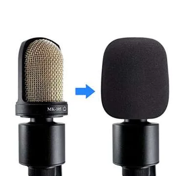 Phinus Microphone Cover for Blue Yeti, 2 Pack Large Foam Cover Mic Windscreen, Handheld Foam Windscreen for MXL, Audio,Perfect Pop Filter for Recording, Black