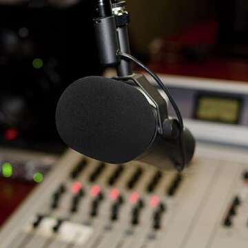 Phinus Microphone Cover for Blue Yeti, 2 Pack Large Foam Cover Mic Windscreen, Handheld Foam Windscreen for MXL, Audio,Perfect Pop Filter for Recording, Black