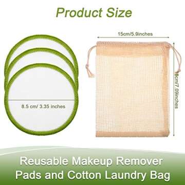 50 Pieces Reusable Makeup Remover Pads Washable Cotton Pads Facial Remover Pads Face Pads for Facial Cleansing with Laundry Bag