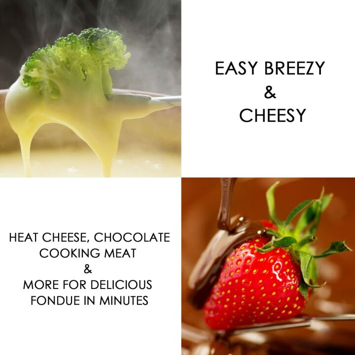 Cast Iron Fondue Set for Cheese and Chocolate Fun