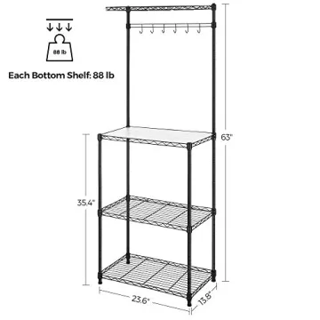 SONGMICS Adjustable Baker’s Rack: Modern Kitchen Storage