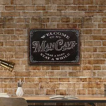 Welcome To My Man Cave Vintage Tin Sign - Rustic 11 x 15 Wall Art