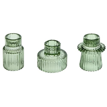 Vixdonos Taper Glass Candlestick Holders Tealight Candle Holders for Table Centerpieces, Wedding Dec...