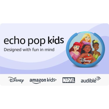 Amazon Echo Pop Kids (newest model), Designed for kids, with parental controls, Includes 6 months of Amazon Kids+, Disney Princess