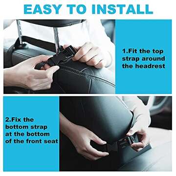 Tuocalo Car Backseat Organizer, Kick Mats Back Seat Protector with Touch Screen Tablet Holder, Car Back Seat Organizer for Kids, Car Travel Accessories, Kick Mat with 9 Storage Pockets 2 Pack