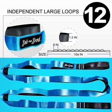 BOB AND BRAD 12 Loop Yoga Stretch Strap for Flexibility