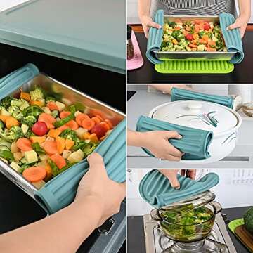 Smithcraft Silicone Trivets Mats for Hot Dishes and Hot Pots, Hot Pads for Countertops, Tables, Pot Holders, Spoon Rest Small Drying Mats Set of 2 Color Black