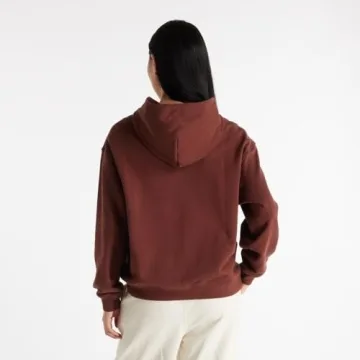 New Balance Women's French Terry Hoodie in Rich Oak