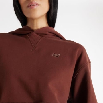 New Balance Women's French Terry Hoodie in Rich Oak