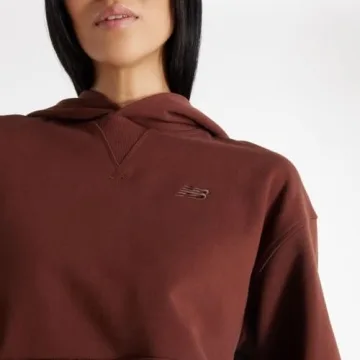 New Balance Women's French Terry Hoodie in Rich Oak