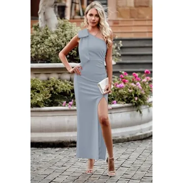 Elegant One Shoulder Maxi Dress for Women Summer Weddings Parties