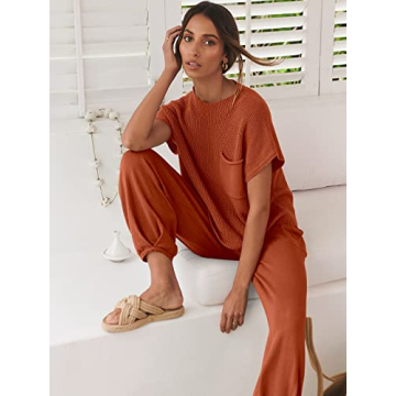 ANRABESS Stylish Two Piece Knit Sweater Outfit for Women