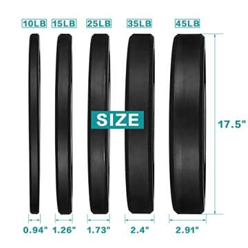 papababe Bumper Plates 2 inch Bumpers Olympic Weight Plate with Steel Insert Bumper Weights Set Free Weight Plates (45 lb, Pair)