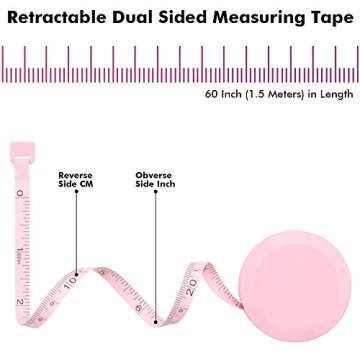 VAXATO 2PCS Measuring Tape Set for Sewing & Crafts, 60 Inch Dual Sided Retractable