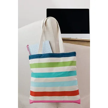 kate spade new york Canvas Tote Bag with Interior Pocket, Candy Stripe