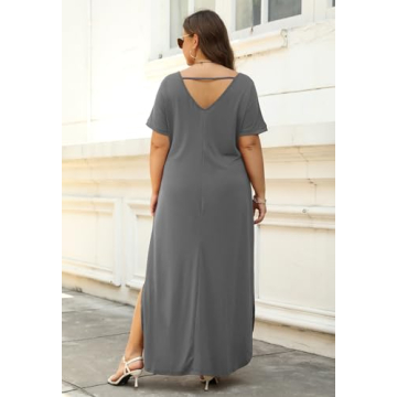 Nemidor Plus Size Casual Maxi Dress with Pockets