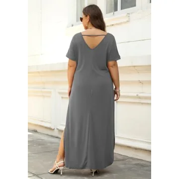 Nemidor Plus Size Casual Maxi Dress with Pockets