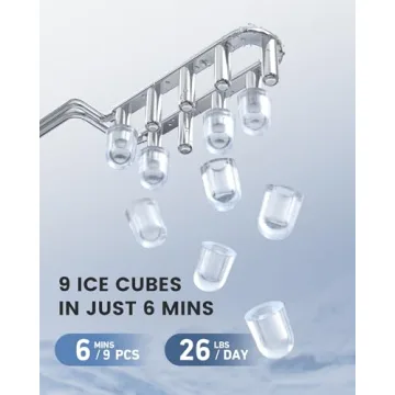 EASYERA Ice Maker: Quick 9 Cubes, Self-Cleaning Design