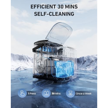 EASYERA Ice Maker: Quick 9 Cubes, Self-Cleaning Design