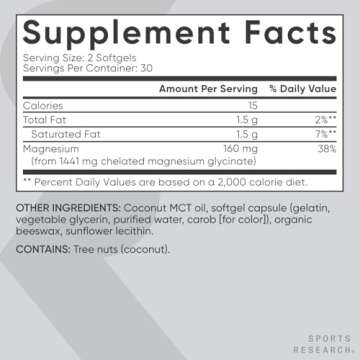 Sports Research Magnesium Glycinate for Calm Restful Sleep