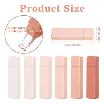 Temiary 6Pcs Mini White Out Tapes for Instant Correction, Cute Whiteout for Writing, Aesthetic Correction Tape Set Easy To Use for Students School Office Supplies (Pink)