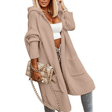 Aoysky Womens Long Oversized Hooded Cardigan Sweater