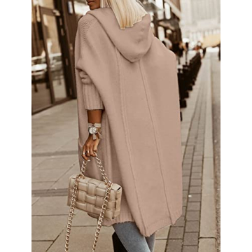 Aoysky Womens Long Oversized Hooded Cardigan Sweater