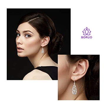 BoRuo 925 Sterling Silver Teardrop Earrings for Women