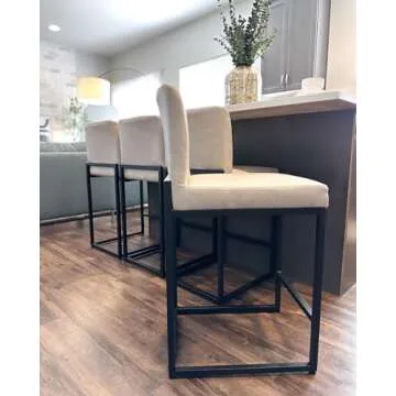 PHI VILLA Modern Bar Stools Set of 4 for Kitchens
