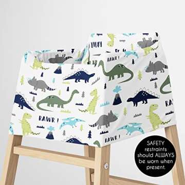 Sweet Jojo Designs Blue and Green Dinosaur Boy Infant Baby Car Seat Cover Nursing Breastfeeding Shopping Cart Stroller Canopy - Turquoise Dark Green Modern Boho Grey and White Mod Dinosaurs