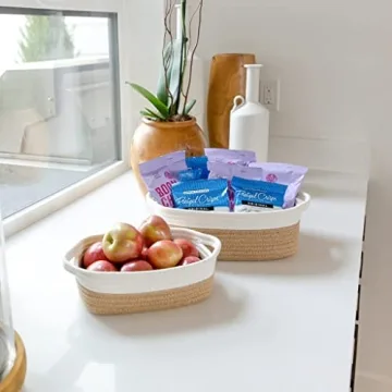 NaturalCozy 5-Piece Storage Basket Set for Organizing