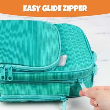 Bentology Insulated Lunch Box w Snack Pocket and Water Bottle Holder - Boys Girls and Kid's Lunchbox Tote Keeps Food Hotter or Colder Longer - Bag Fits Most Bento Boxes and Containers