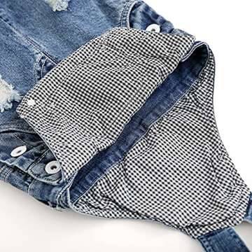 KIDSCOOL SPACE Baby Boy Girl Jean Overalls,Toddler Ripped Denim Cute Workwear,Light Blue,3-4 Years
