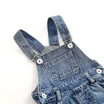 KIDSCOOL SPACE Baby Boy Girl Jean Overalls,Toddler Ripped Denim Cute Workwear,Light Blue,3-4 Years