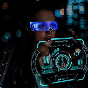 SAFEBAO LED Light Up Glasses with 7 Colors & 4 Modes