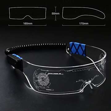 SAFEBAO LED Light Up Glasses with 7 Colors & 4 Modes