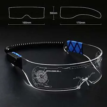 SAFEBAO LED Light Up Glasses with 7 Colors & 4 Modes